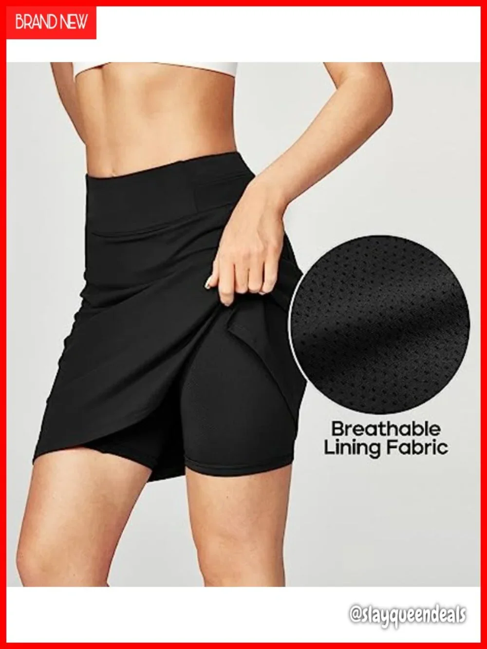 Women's Knee Length Skort with Pockets 4-Way Stretch Golf Tennis Skirt
